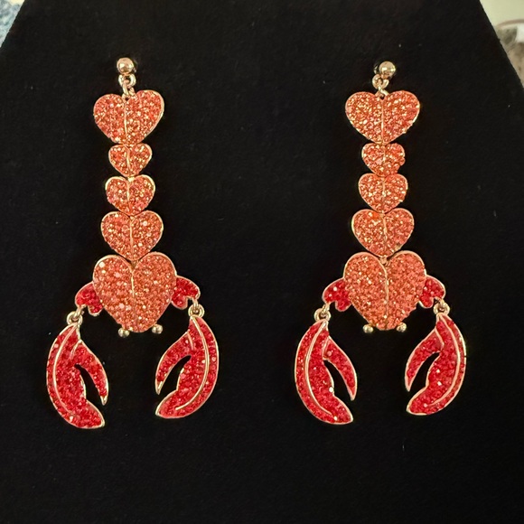 Kate Spade Love Lobster Red Heart Earrings
